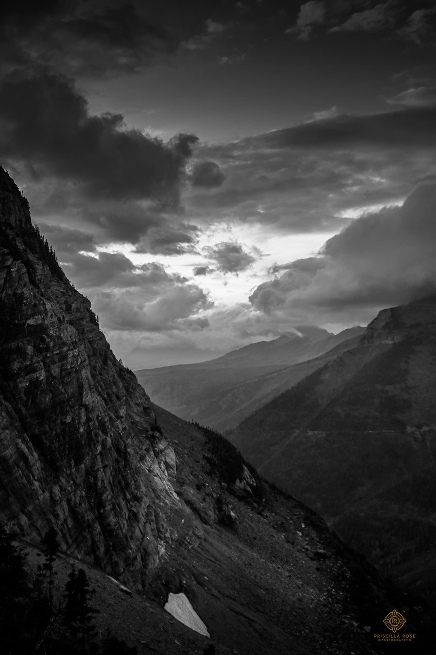 Black and White Portrait of a Sunset